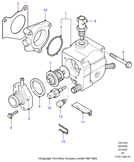 FORD 1 001 993 - Термостат, охлаждающая жидкость parts5.com