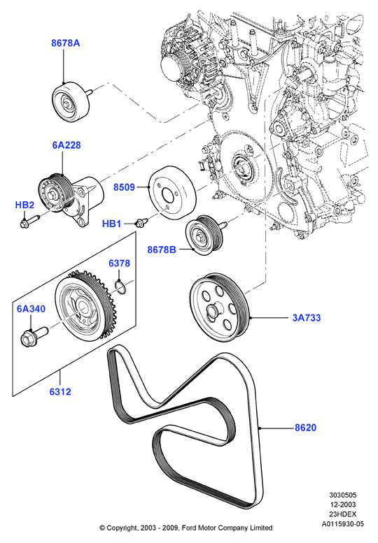 FORD 1374385 - Направляющий ролик, поликлиновый ремень parts5.com