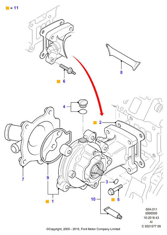 FORD 1 477 444 - Водяной насос parts5.com