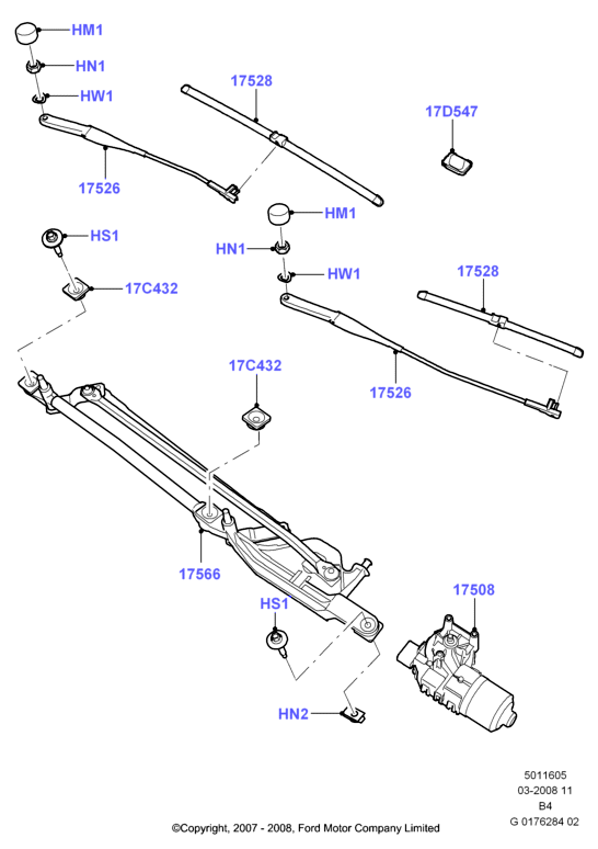 FORD 1738871 - Щетка стеклоочистителя parts5.com