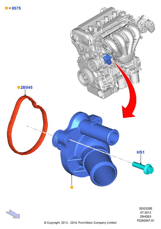 FORD 1 475 495 - Термостат, охлаждающая жидкость parts5.com