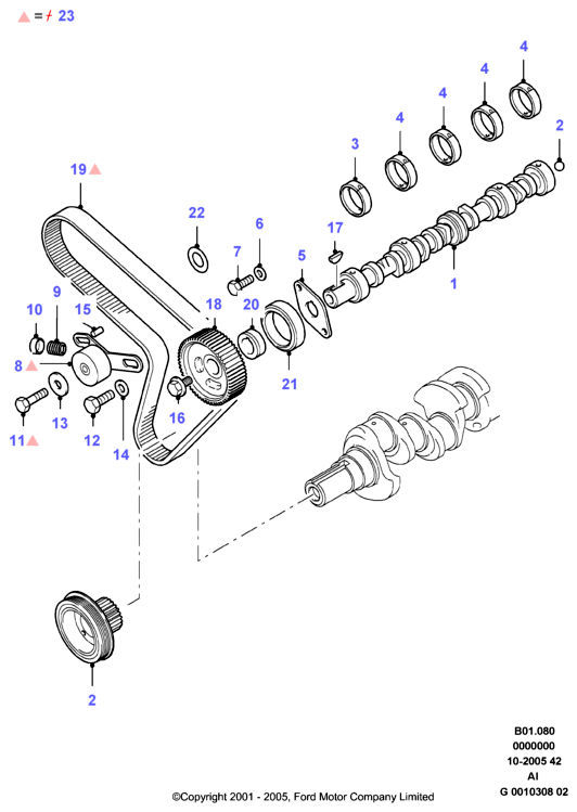 FORD 1135354 - Зубчатый ремень ГРМ parts5.com