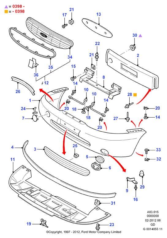 FORD 1031564 - Решетка вентиляционная в бампере parts5.com