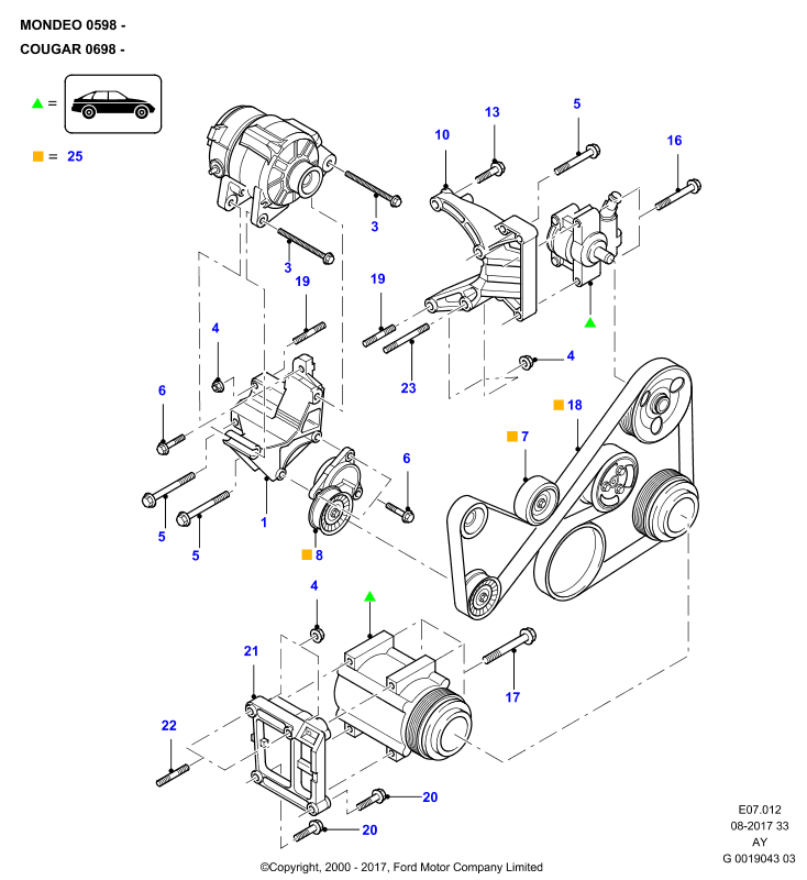 MAZDA 1013197 - Поликлиновой ремень parts5.com