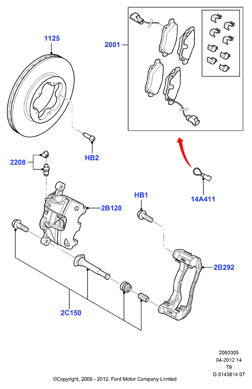 FORD 1 721 087 - Тормозные колодки, дисковые, комплект parts5.com