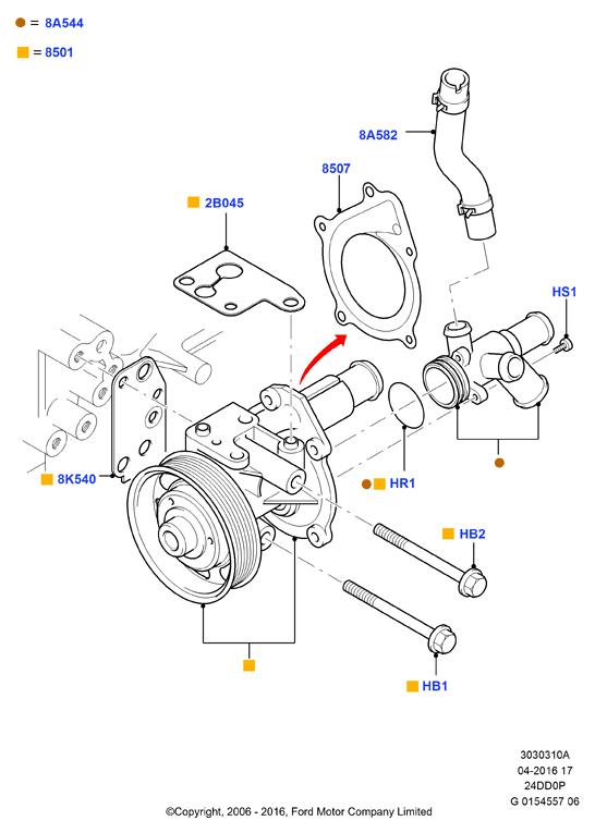 FORD 1715121 - Водяной насос parts5.com