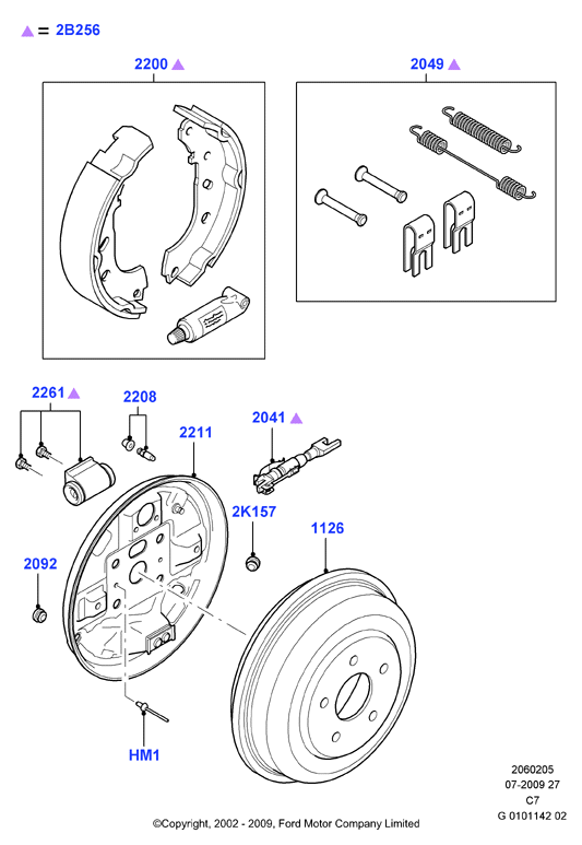 FORD 5039061 - Комплект тормозных колодок, барабанные parts5.com