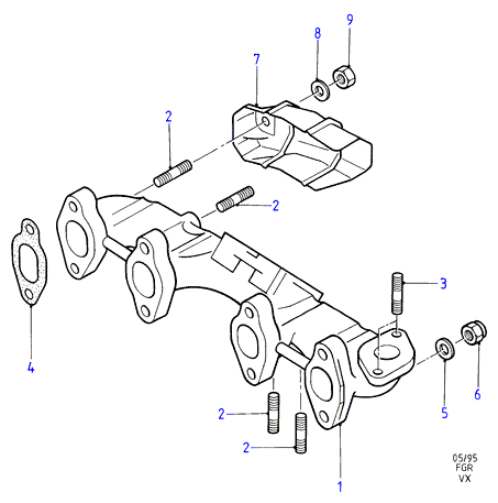 FORD 1 005 891 - Прокладка, выпускной коллектор parts5.com