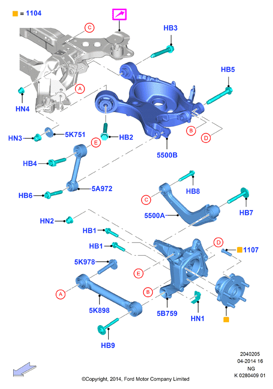 FORD 5 197 081 - Сайлентблок, рычаг подвески колеса parts5.com