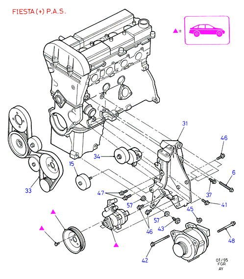 FORD 6844096 - Correa trapecial poli V parts5.com