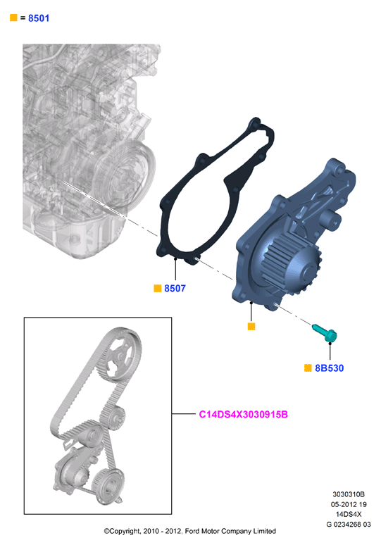 FORD 1 366 614 - Water Pump parts5.com