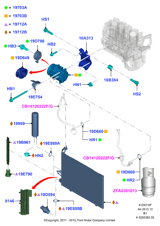 FORD 1890121 - Компрессор кондиционера parts5.com