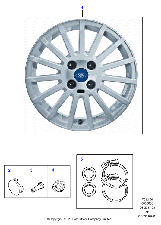 FORD 1429118 - Эмблема, декоративный колесный колпак parts5.com