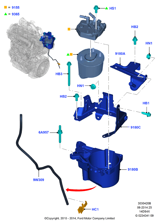 FORD 1780 195 - Топливный фильтр parts5.com