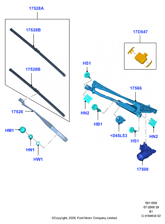 FORD 1680579 - Щетка стеклоочистителя parts5.com