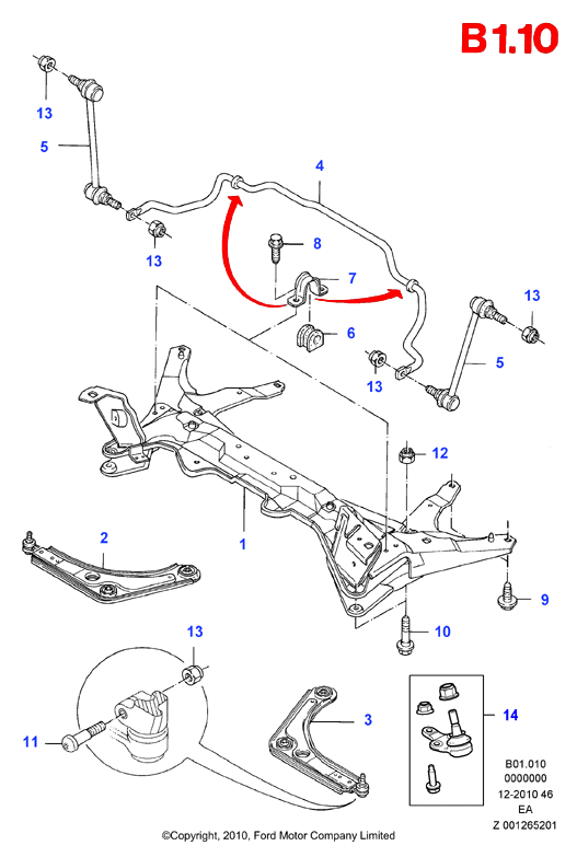 FORD 6080625* - Монтажный комплект, рычаг подвески колеса parts5.com