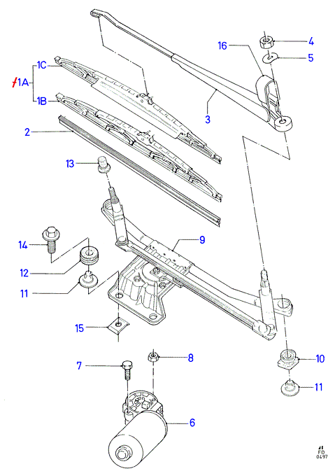 FORD 1105307 - Щетка стеклоочистителя parts5.com