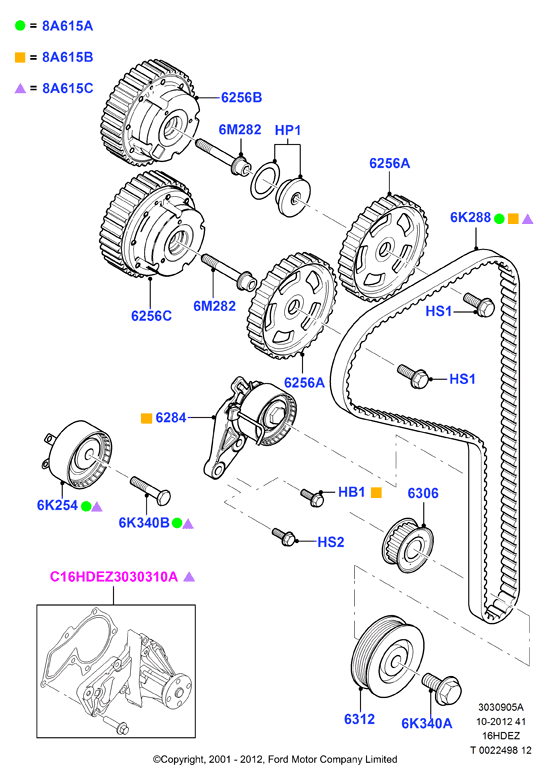 FORD 1057134 - Комплект ремня ГРМ parts5.com