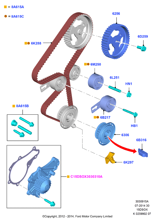 FORD 2008687 - Комплект ремня ГРМ parts5.com