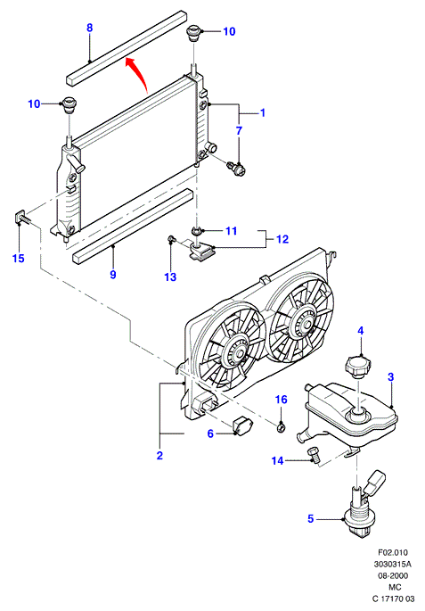 FORD USA 1011985 - Радиатор, охлаждение двигателя parts5.com