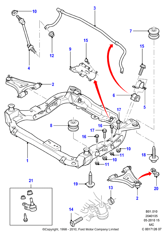 FORD 5 106 995 - Тяга / стойка, стабилизатор parts5.com