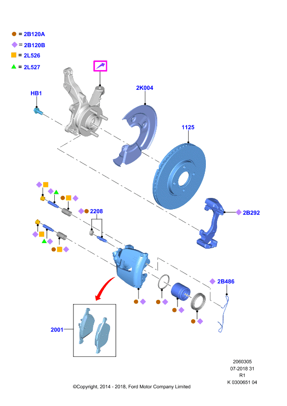 FORD 1 712 024 - Тормозные колодки, дисковые, комплект parts5.com