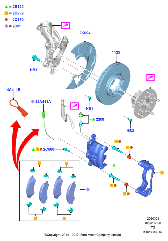 FORD 1433957 - Комплект направляющей гильзы parts5.com