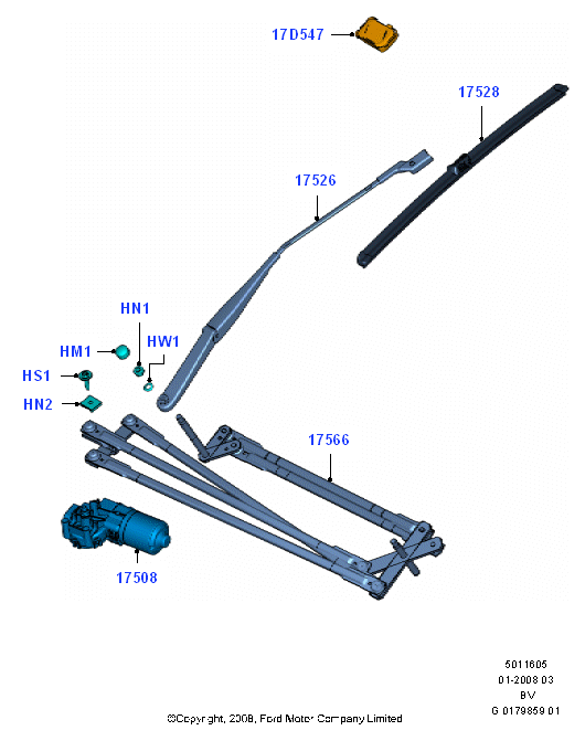 FORD 1680504 - Щетка стеклоочистителя parts5.com