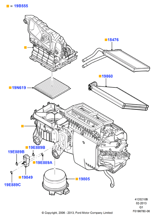 FORD 7T4Z 19N619-B - Фильтр воздуха в салоне parts5.com