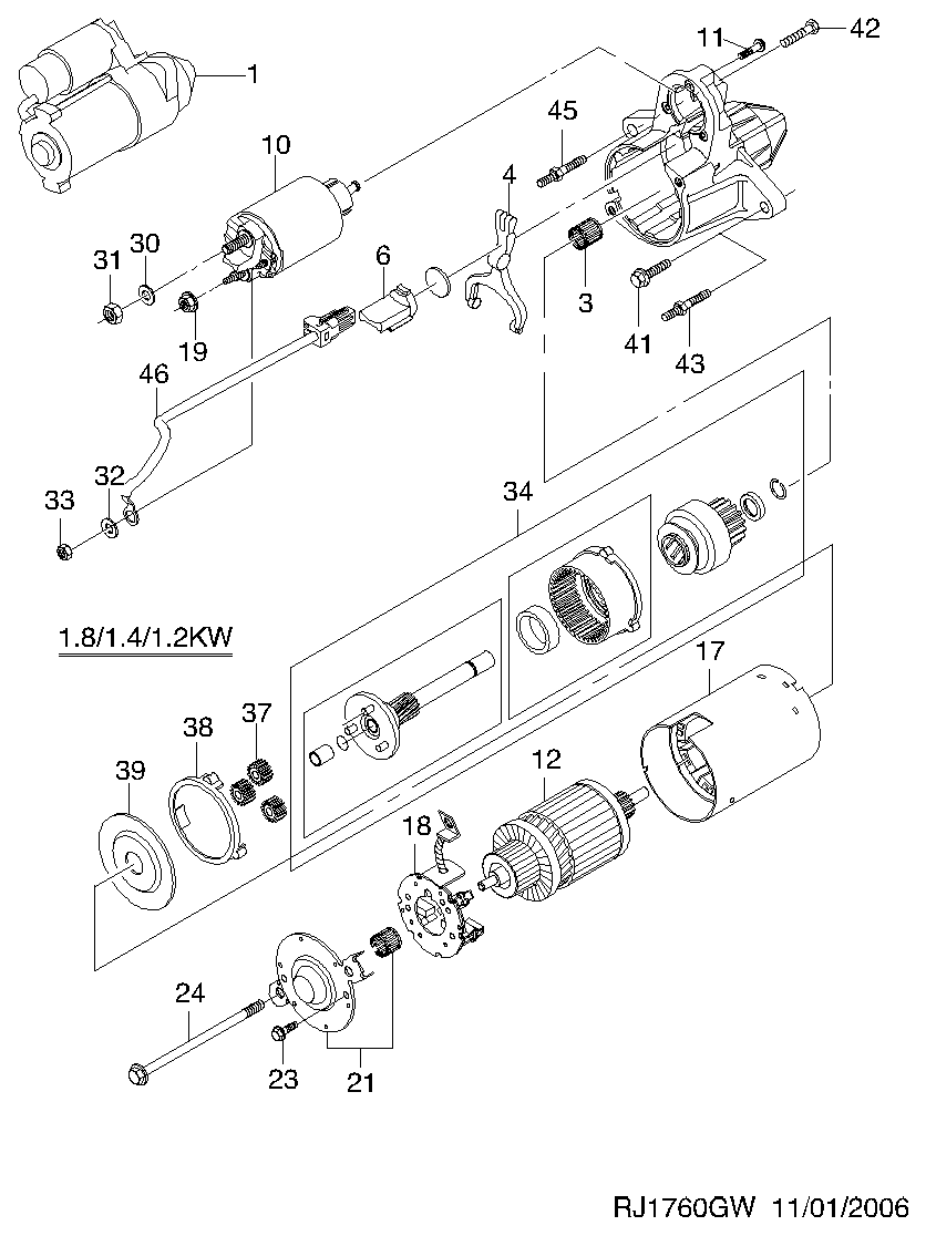 DAEWOO 25182244 - Стартер parts5.com