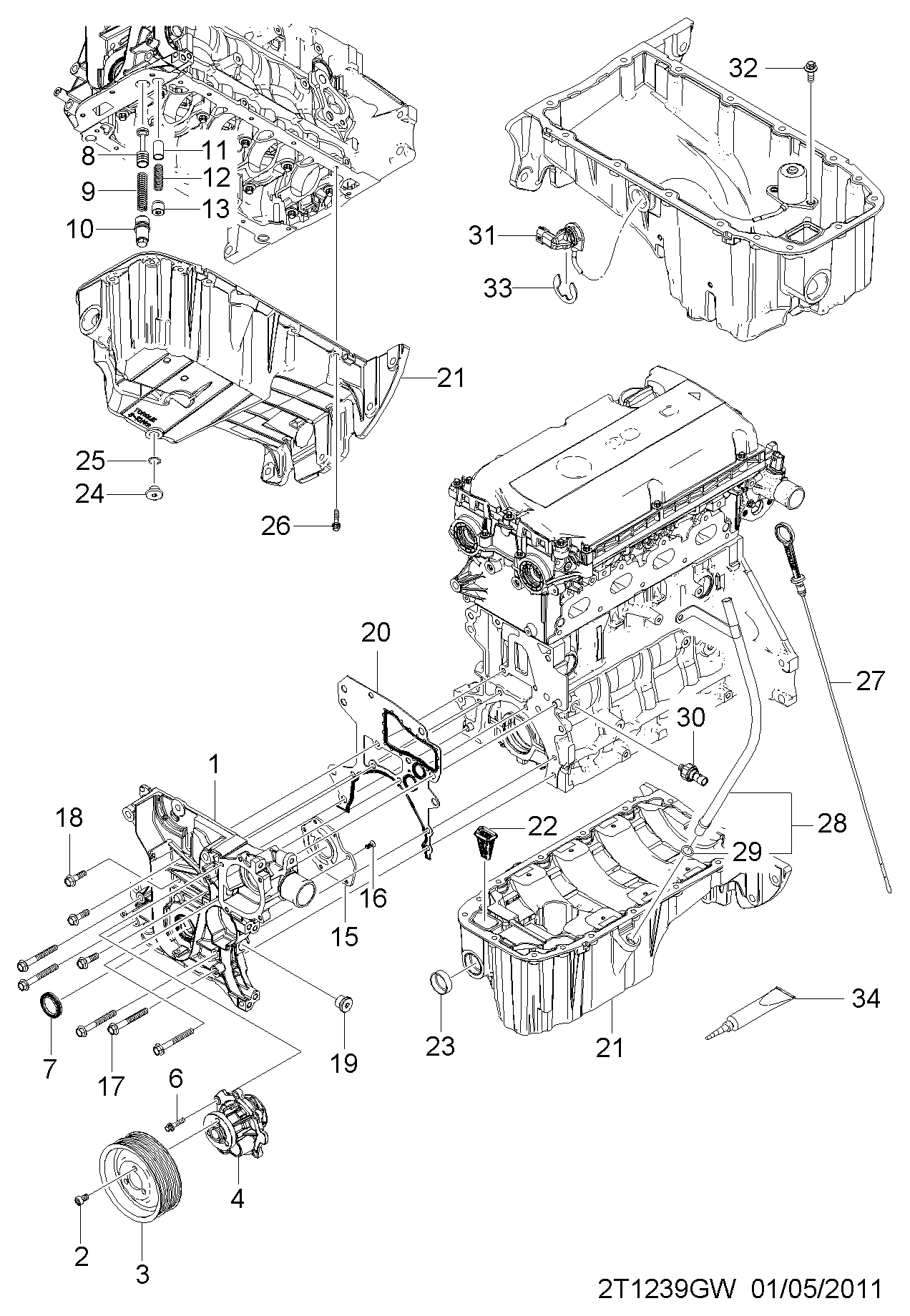 Vauxhall 25194312 - Водяной насос parts5.com