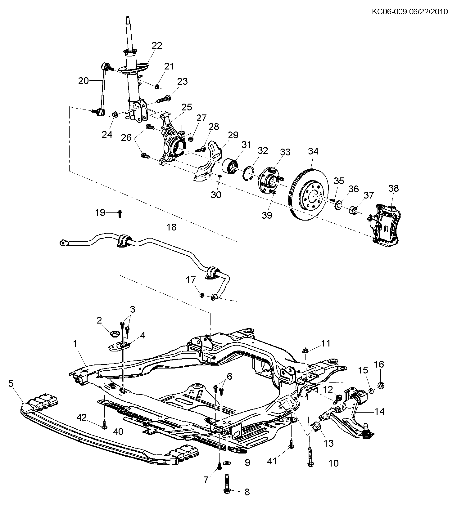 Chevrolet 95492092 - Ступица колеса, поворотный кулак parts5.com