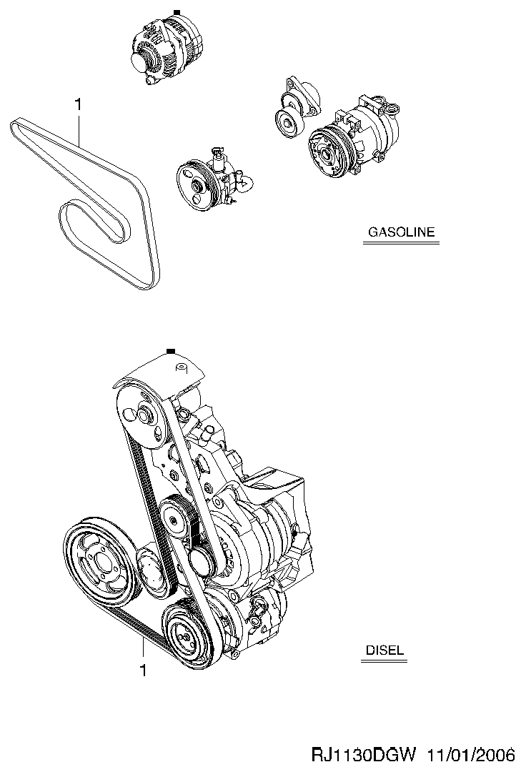 Chevrolet 25183021 - Поликлиновой ремень parts5.com