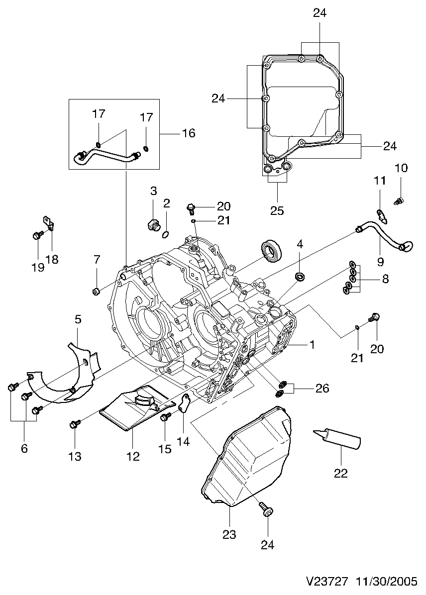 Chevrolet 93743025 - Гидрофильтр, автоматическая коробка передач parts5.com