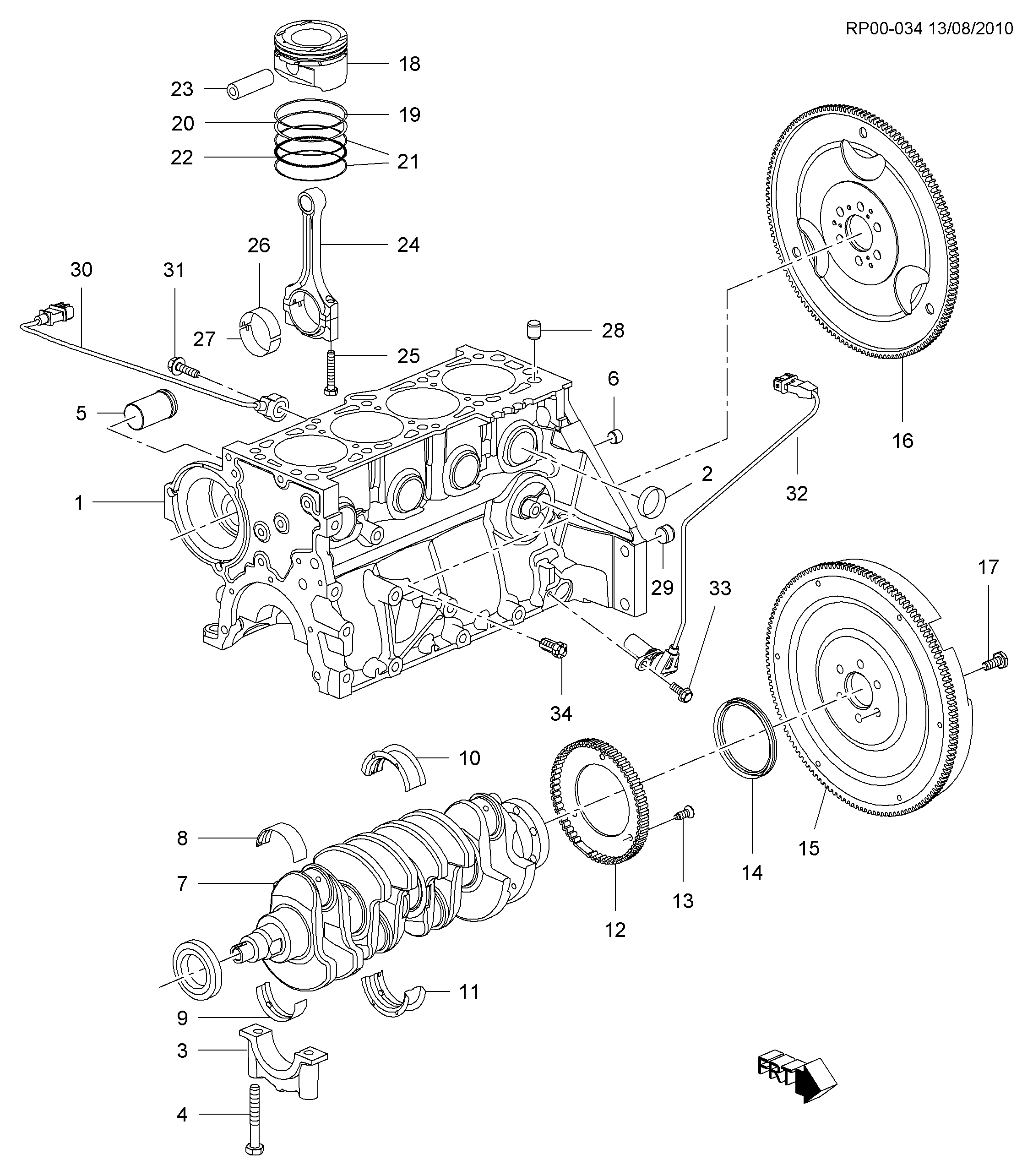 Opel 96434780 - Датчик RPM, частота вращения двигателя parts5.com