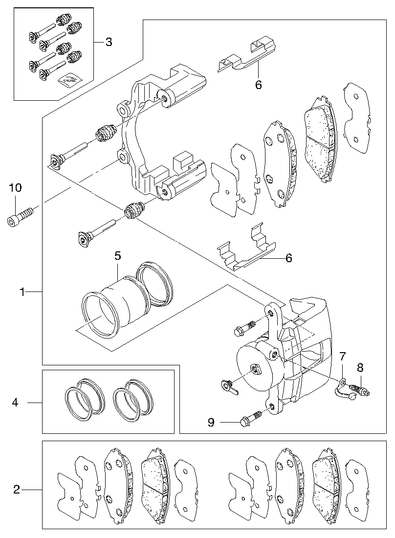 DAEWOO S4510011 - Тормозные колодки, дисковые, комплект parts5.com