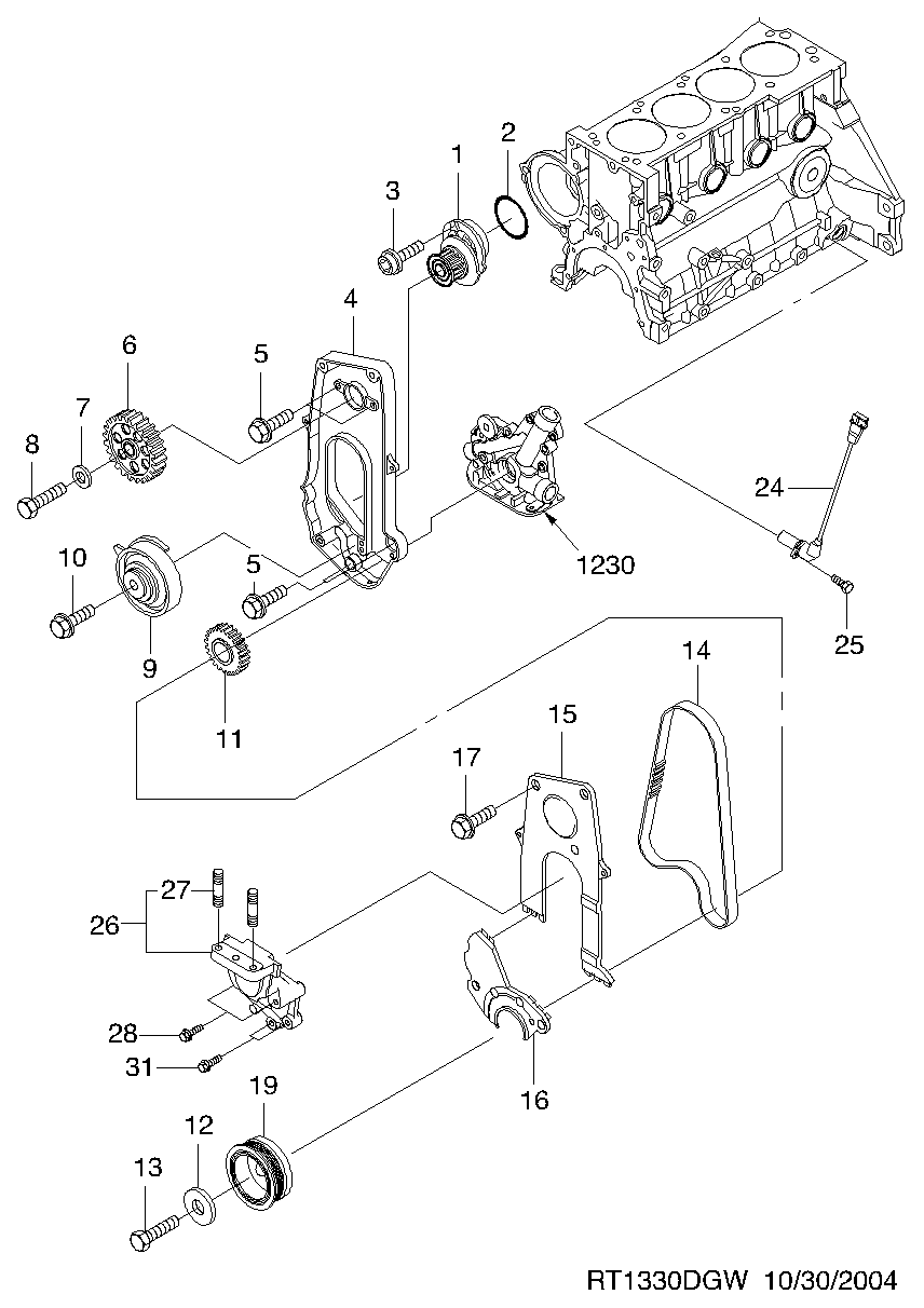 Chevrolet 96872704 - Водяной насос parts5.com