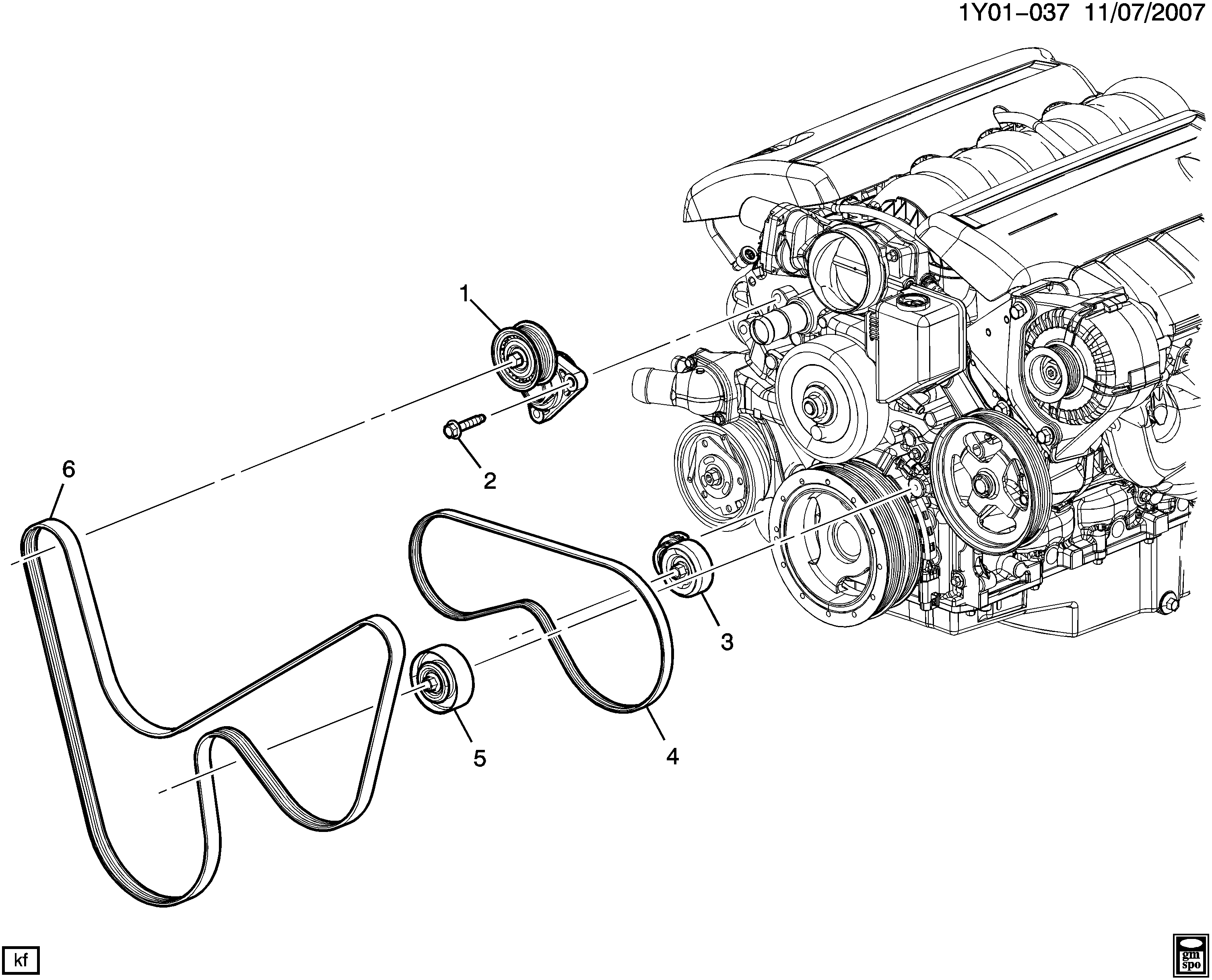 Chevrolet 12636226 - Поликлиновой ремень parts5.com