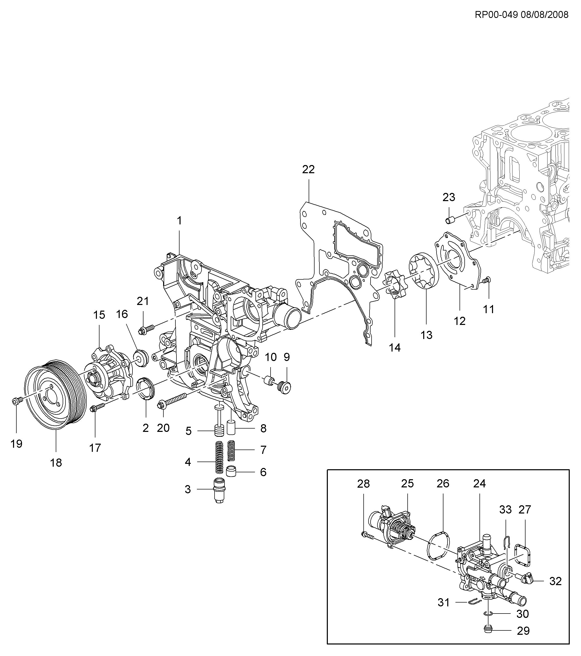 Opel 25195119 - Водяной насос parts5.com