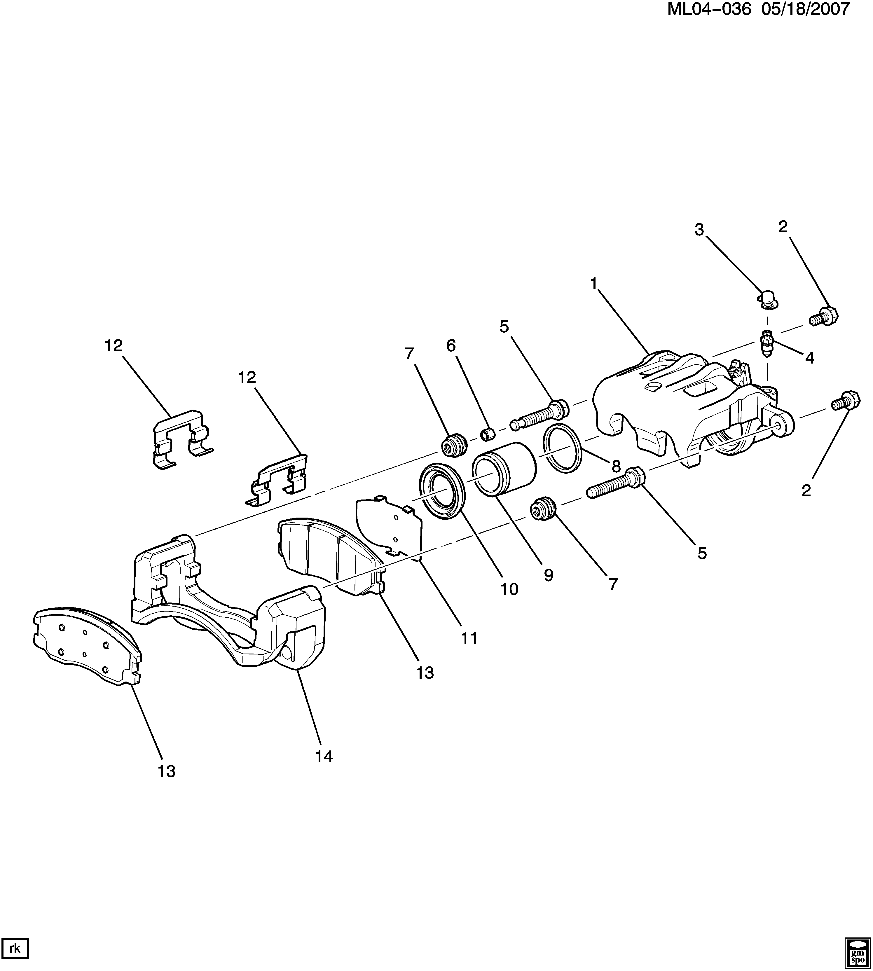 Saturn 19168899 - Тормозные колодки, дисковые, комплект parts5.com