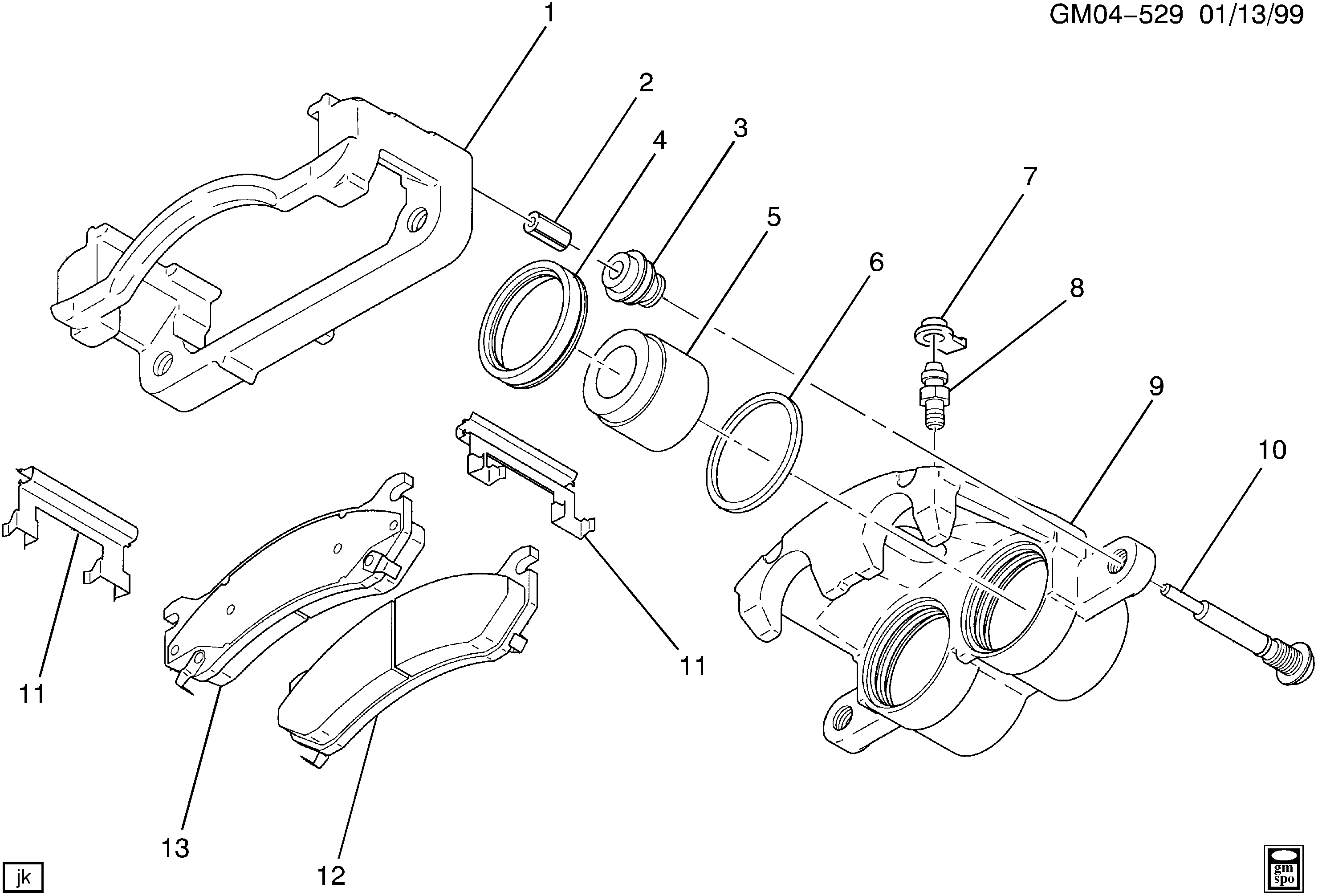 Chevrolet 19210707 - Тормозные колодки, дисковые, комплект parts5.com