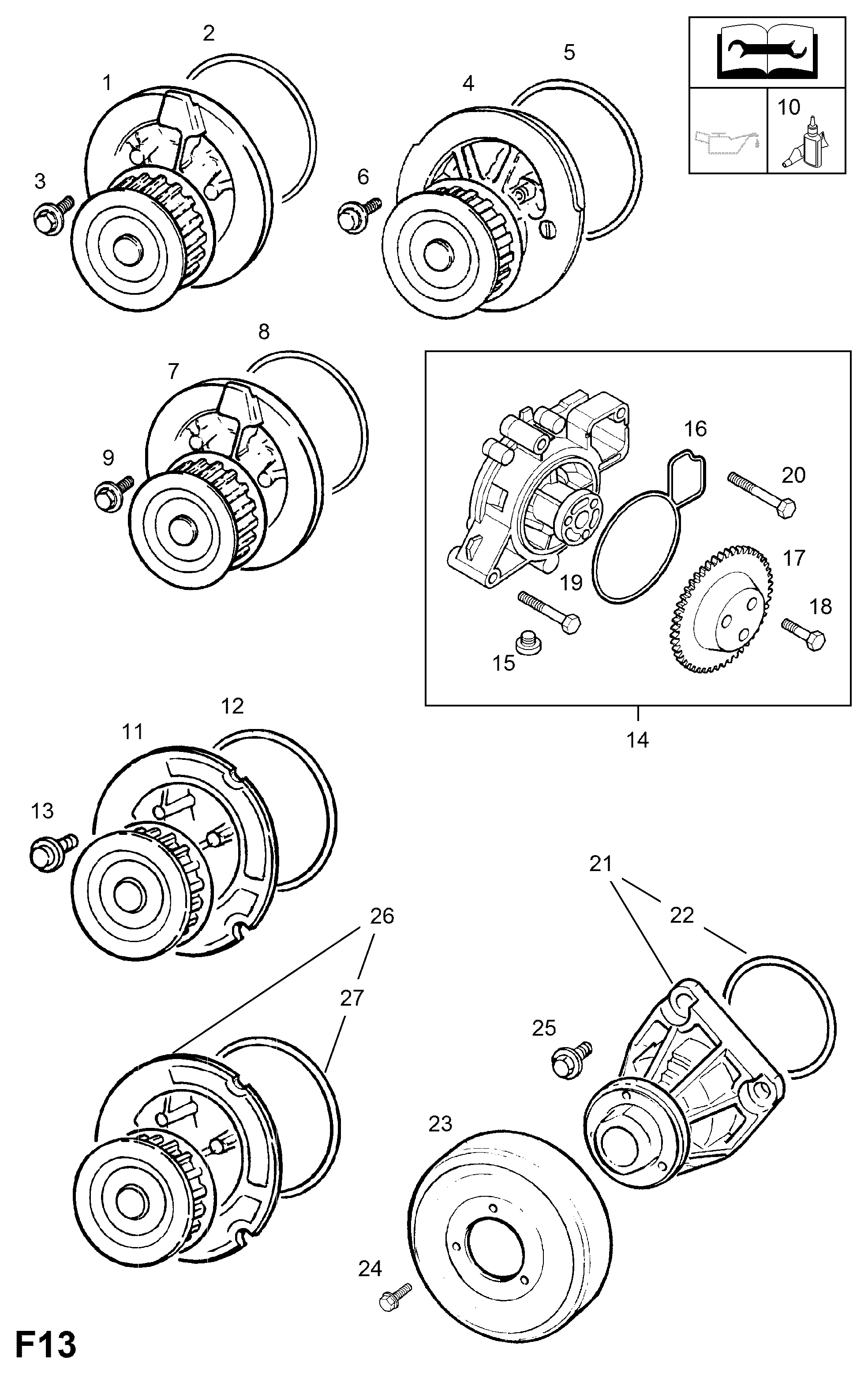 Opel 13 34 137 - Водяной насос parts5.com