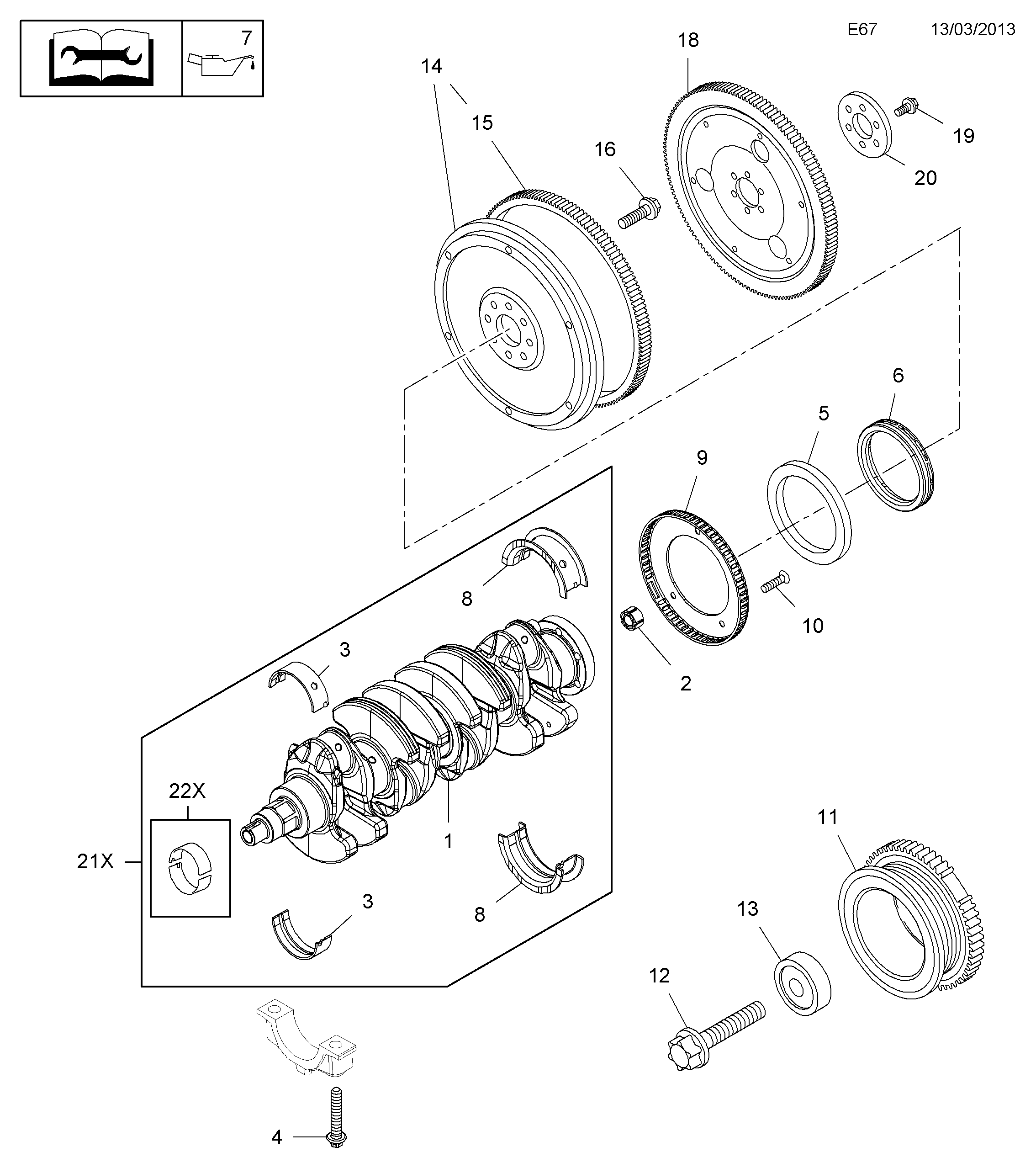 Opel 618 717 - Подшипник коленвала parts5.com