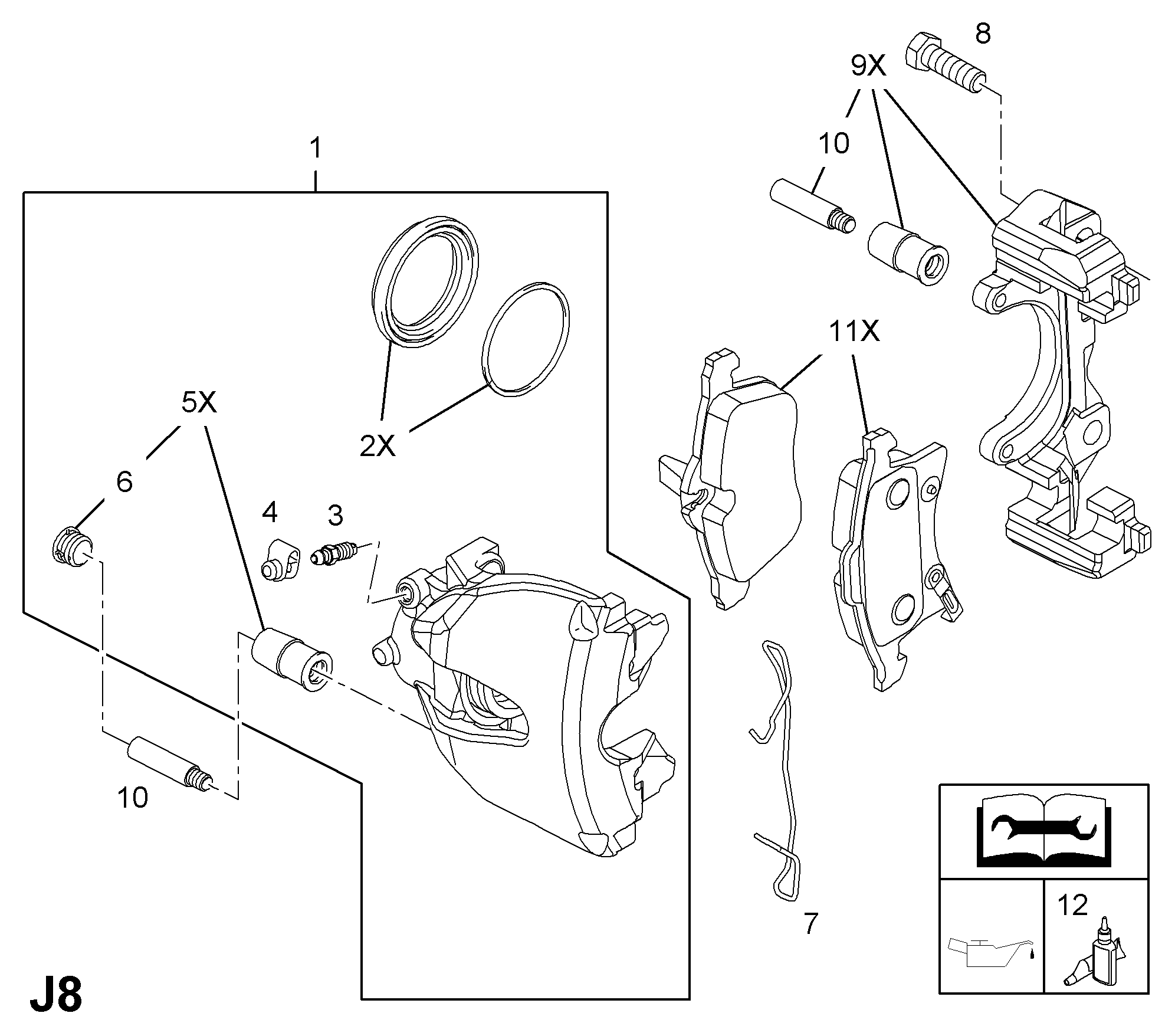 Opel 1605252 - Тормозные колодки, дисковые, комплект parts5.com