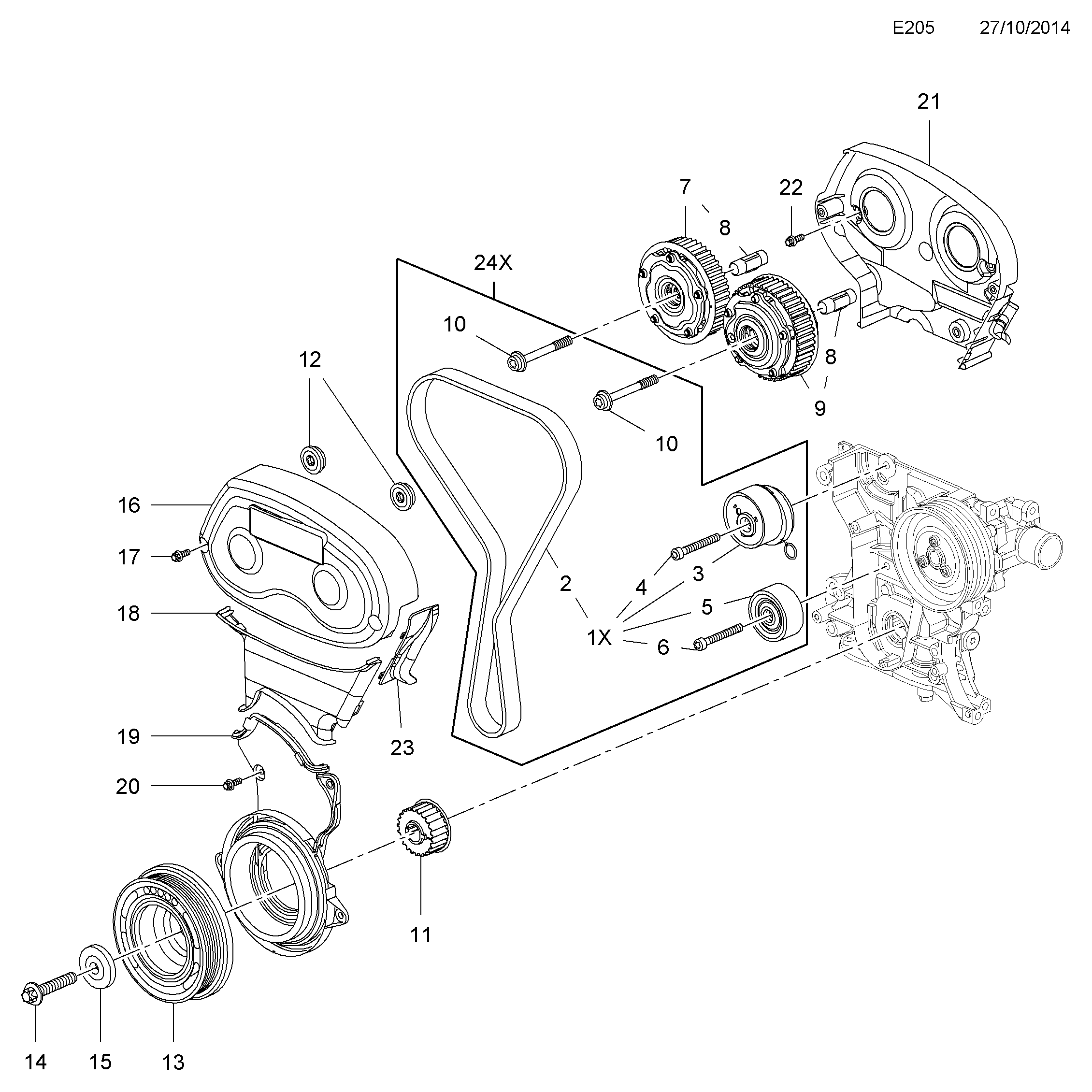 Vauxhall 20 05 850 - Комплект ремня ГРМ parts5.com