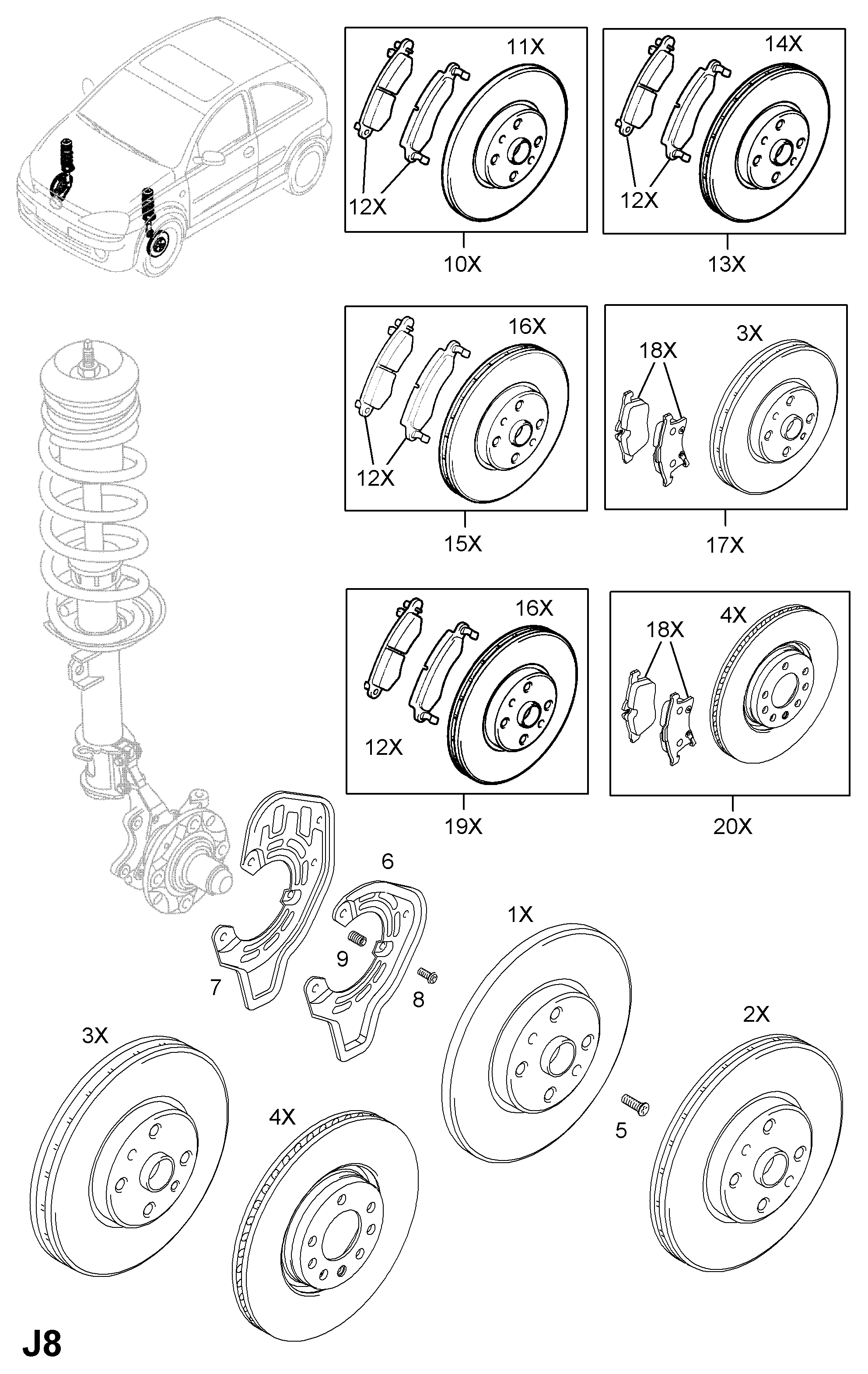 Opel 1605992 - Тормозные колодки, дисковые, комплект parts5.com