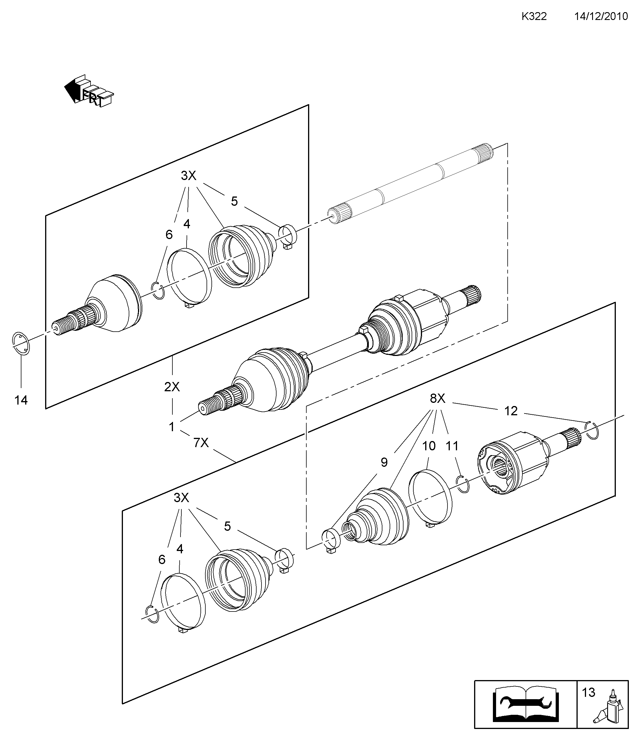 Opel 3748.44 - Шарнирный комплект, ШРУС, приводной вал parts5.com