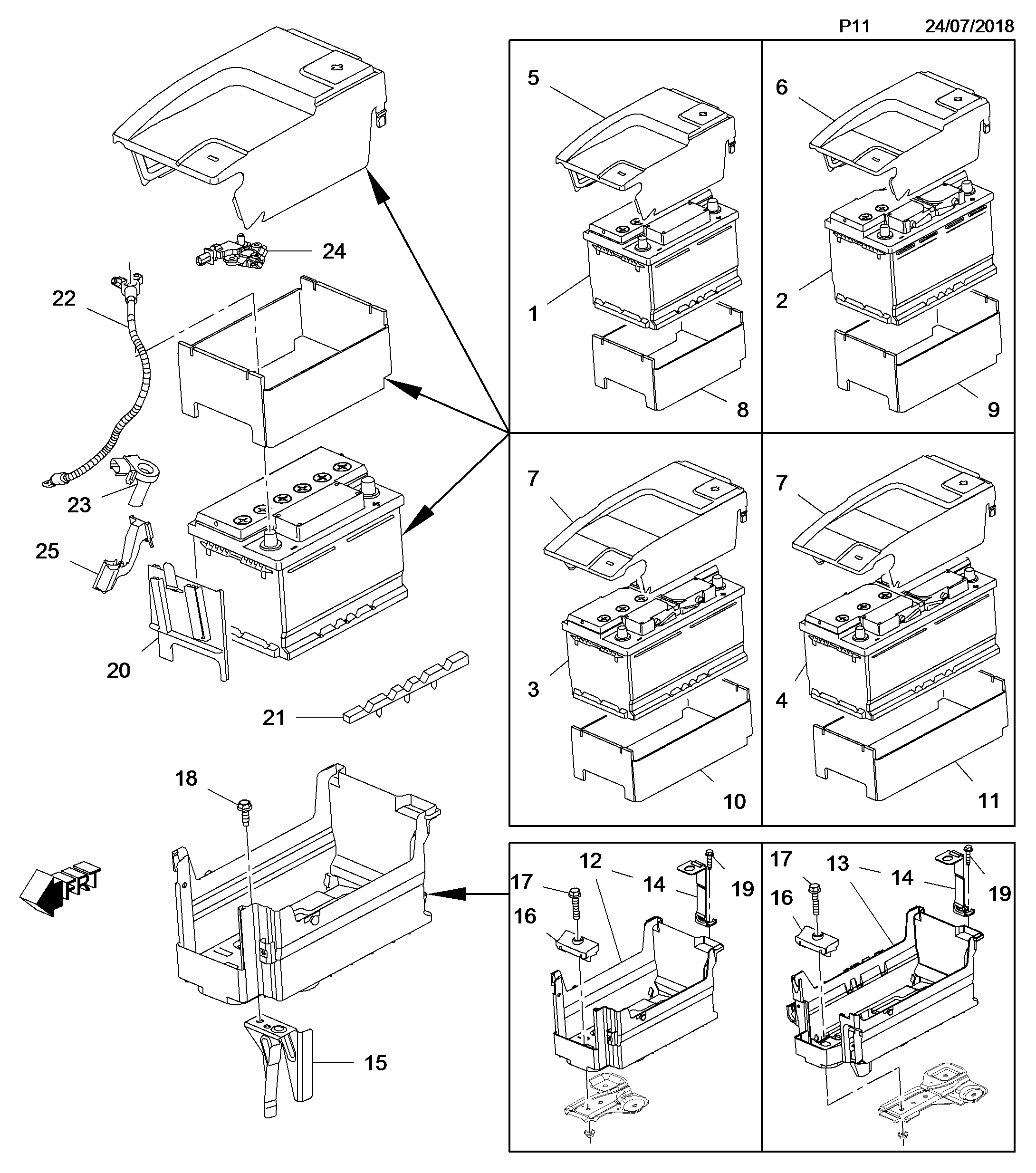 Vauxhall 1201213 - BATTERY, 12V.65AMP, WITH LIFTING HANDLES (IDENT FM) (AFTERMARKET parts5.com