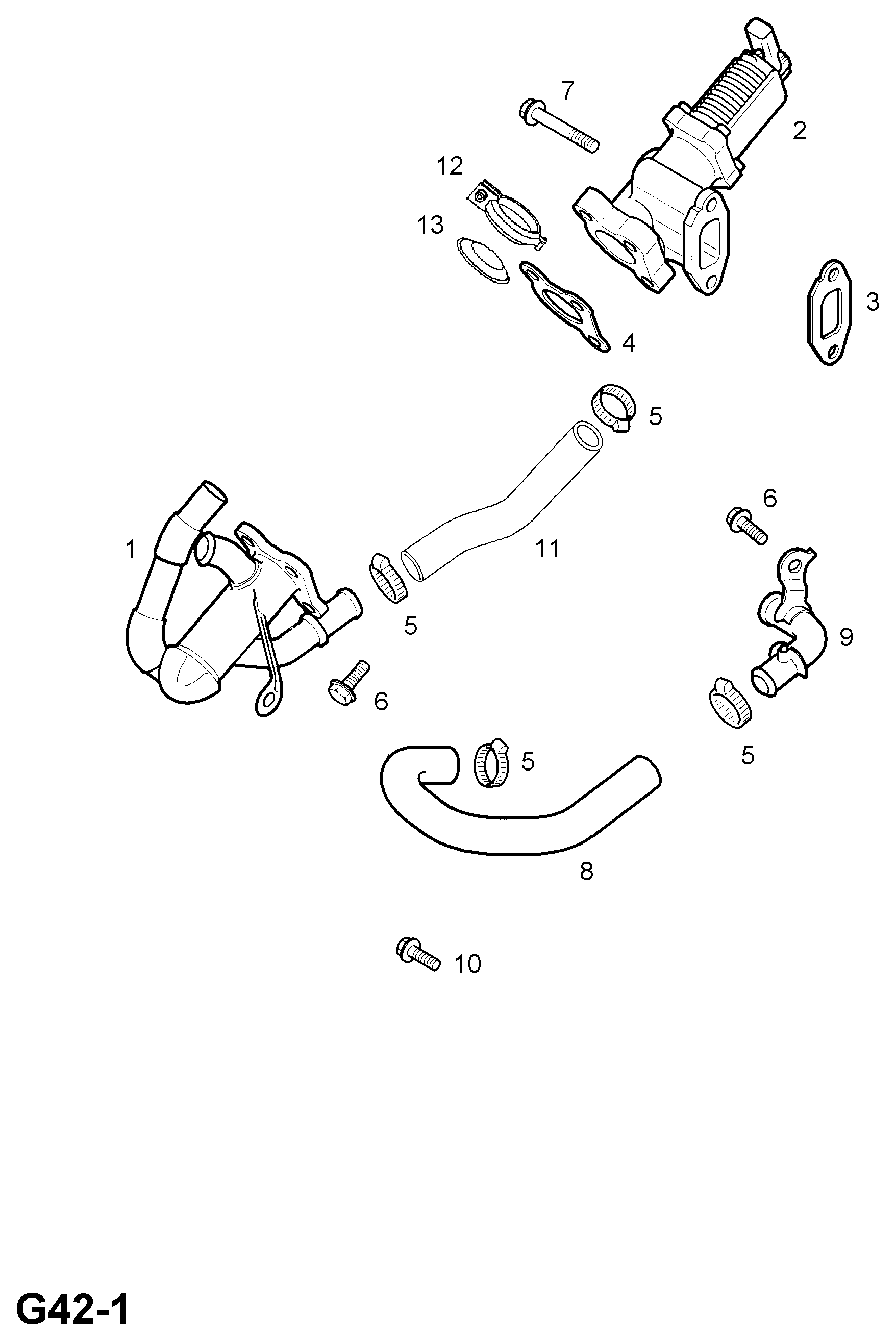 Opel 5851601 - Радиатор, рециркуляция ОГ parts5.com