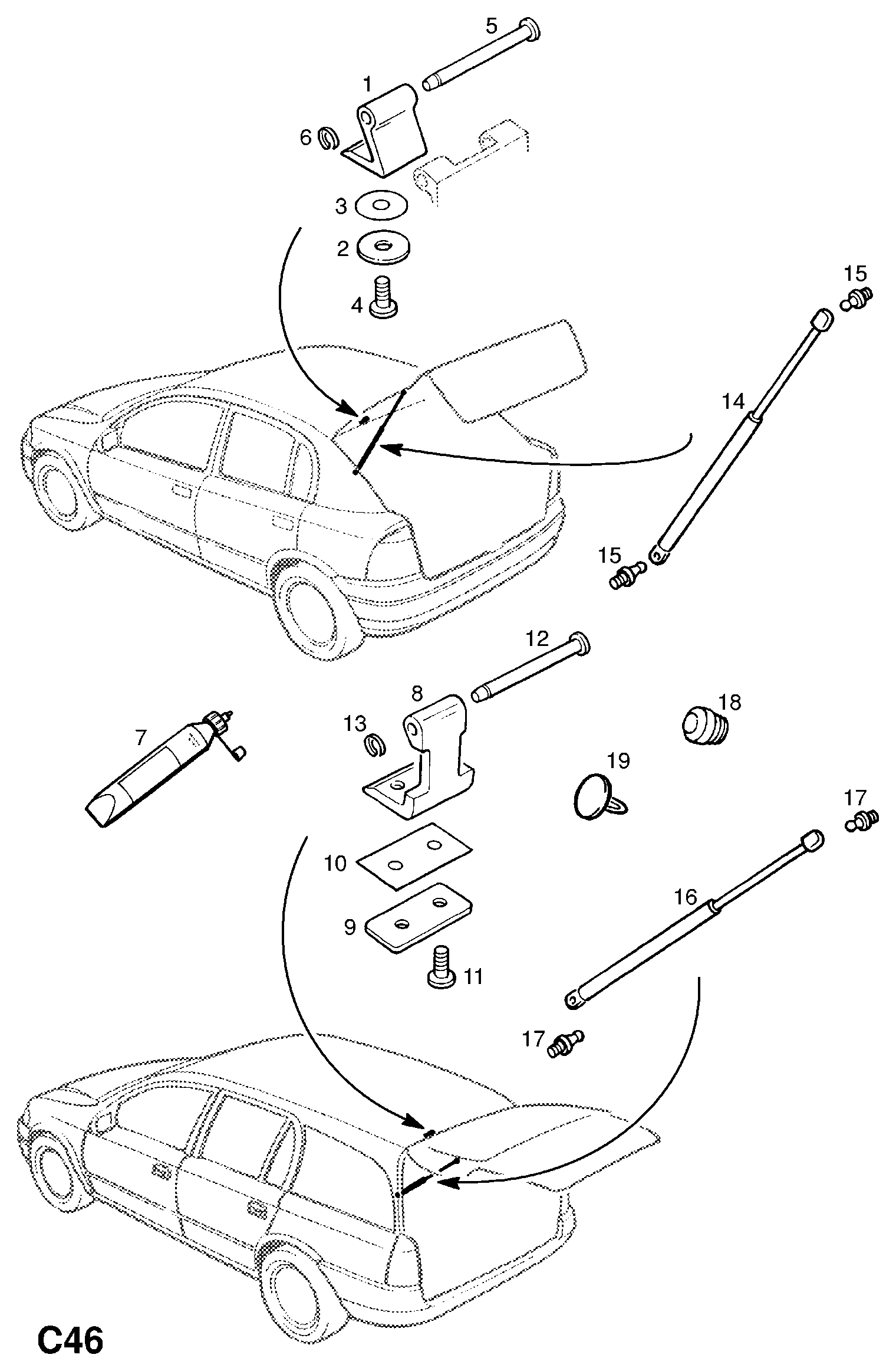 Vauxhall 132677 - Газовая пружина, упор parts5.com